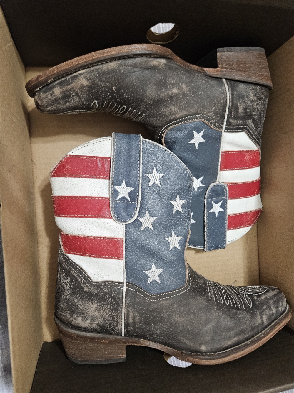 Roper Women's American Beauty Flag Ankle Boots